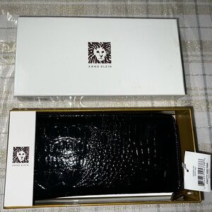 Brand New Anne Klein Black Croc-Embossed wallet